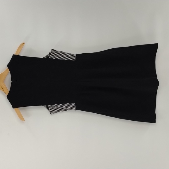 Madewell Mini Dress Size 2 Black White Fit & Flare Sleeveless Skater Stretch - Picture 8 of 8